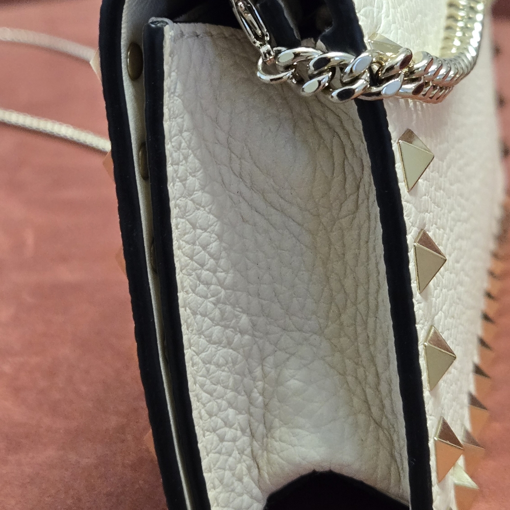 Valentino Garavani Cream Studded Handbag - Picture 9 of 10